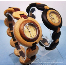 Hlw088 OEM montre en bois des hommes et des femmes montre en bambou de haute qualité montre-bracelet